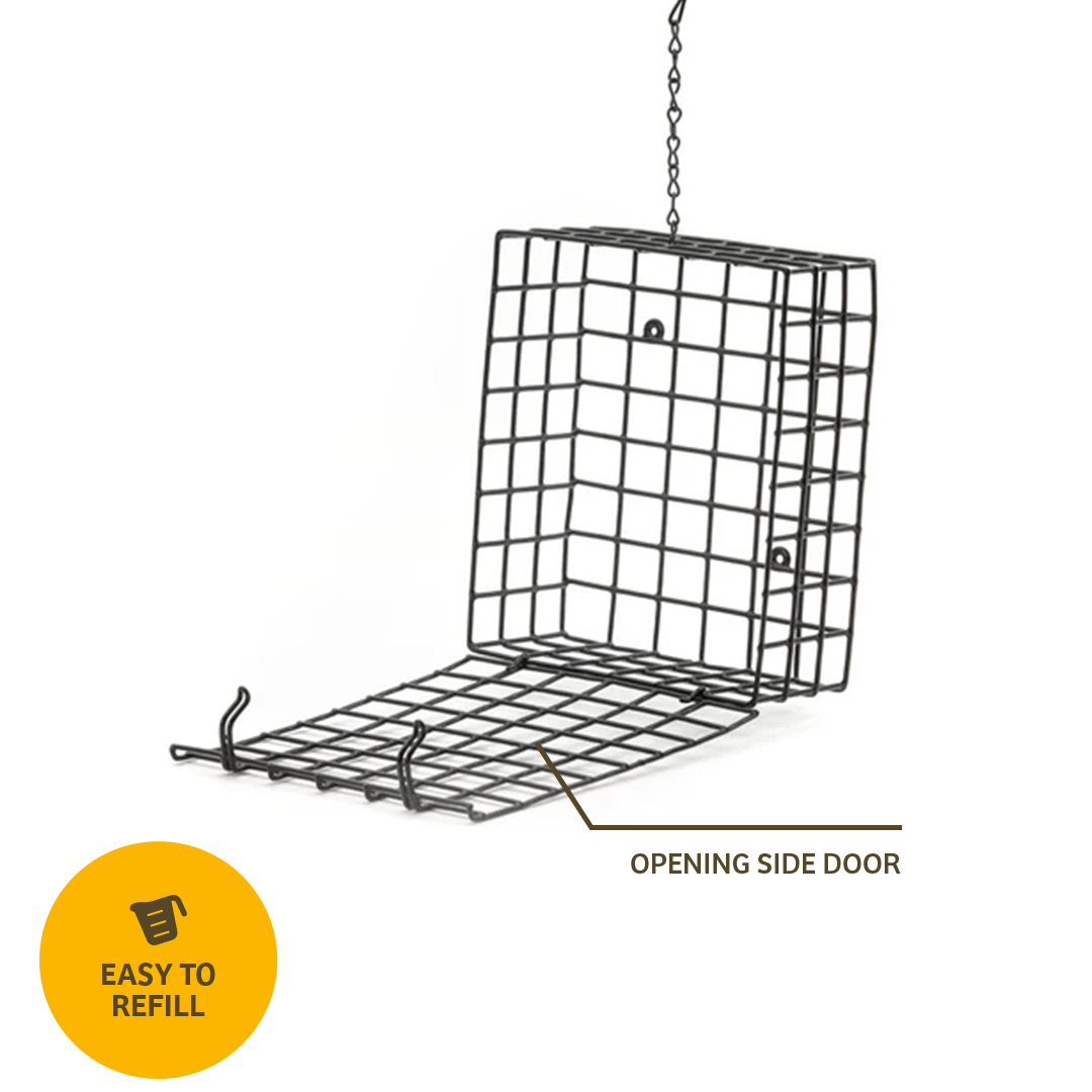 Seed and Suet Block Cage with Hanging Chain