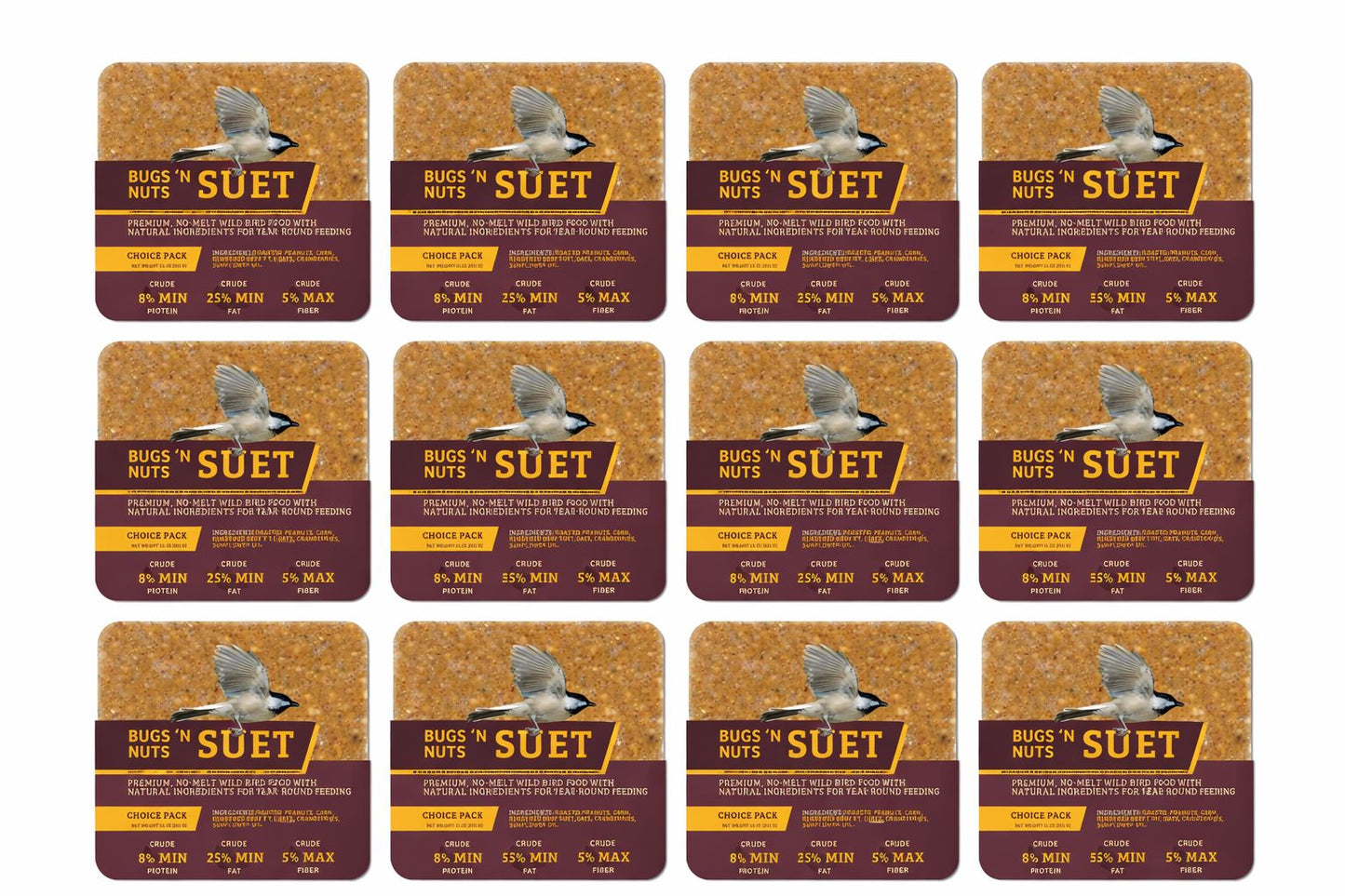 Bugs & Nuts No Melt Suet - 12 Pack