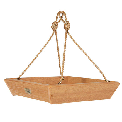 Hanging Tray Bird Feeder Spruce Creek Collection in Natural Teak Recycled Plastic - Birds Choice