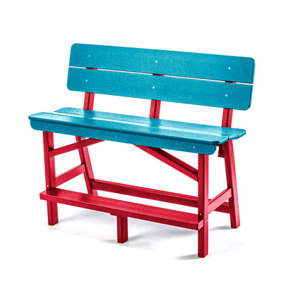 Classic Standard Bar Height Bench with Back