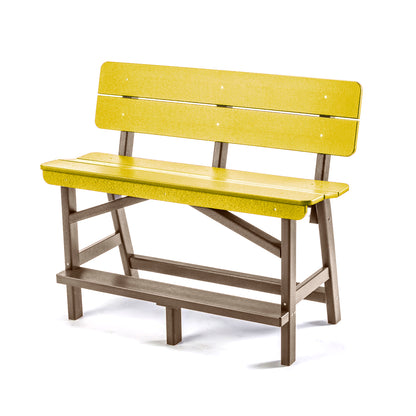 Classic Standard Bar Height Bench with Back