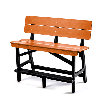 Classic Standard Bar Height Bench with Back