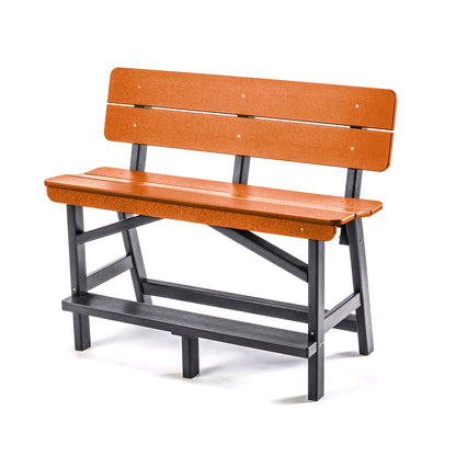 Classic Standard Bar Height Bench with Back