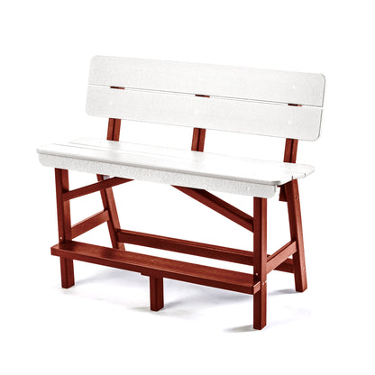 Classic Standard Bar Height Bench with Back