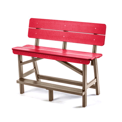 Classic Standard Bar Height Bench with Back