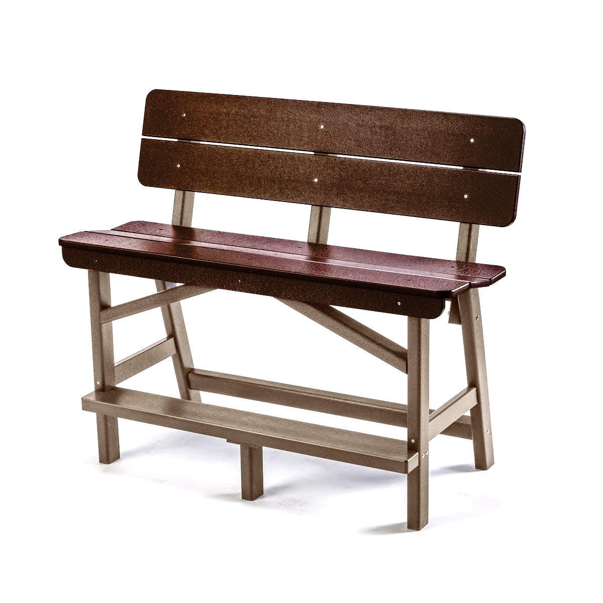 Classic Standard Bar Height Bench with Back