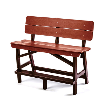 Classic Standard Bar Height Bench with Back