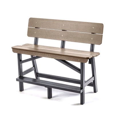 Classic Standard Bar Height Bench with Back