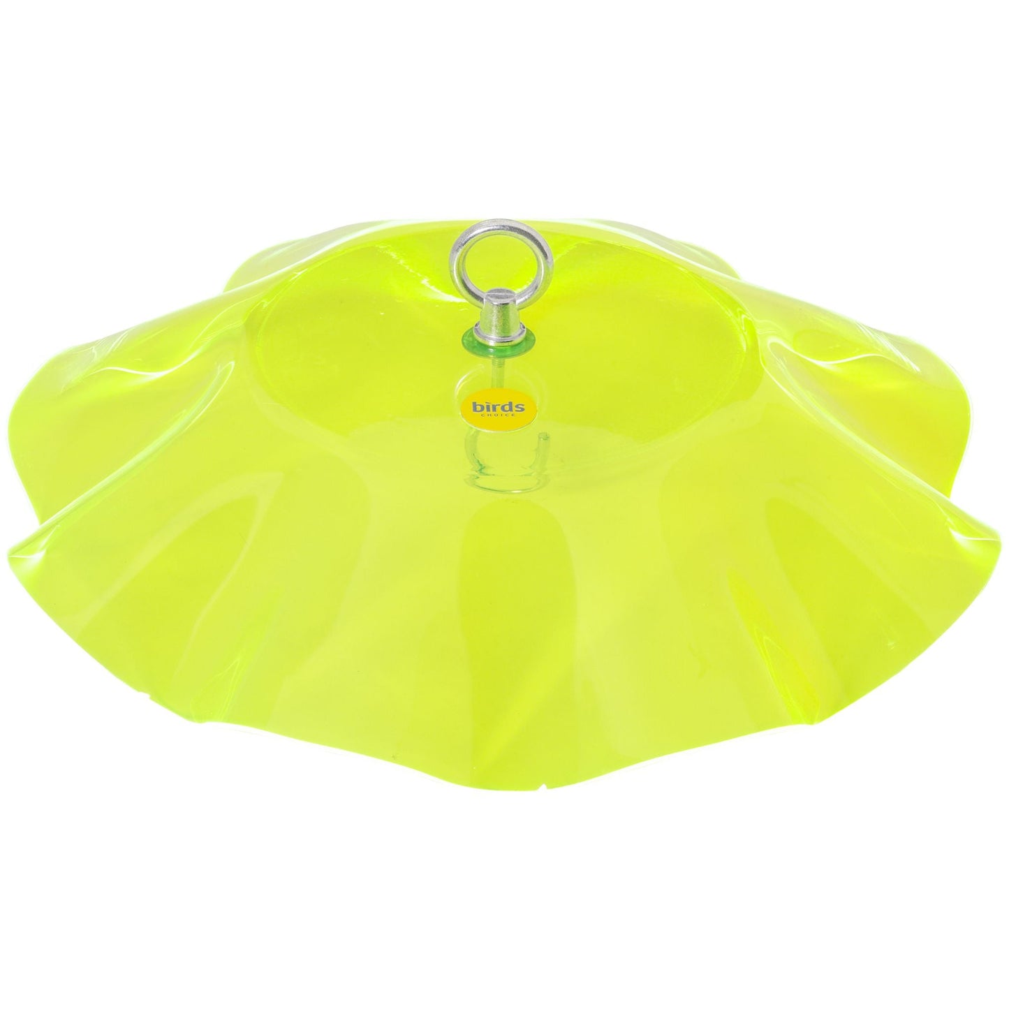 Fluorescent Green Protective Cover for Hanging Bird Feeder with Scalloped Edges - Birds Choice