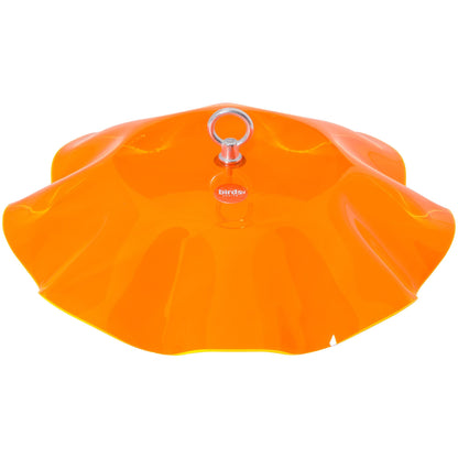 Fluorescent Orange Protective Cover for Hanging Bird Feeder with Scalloped Edges - Birds Choice