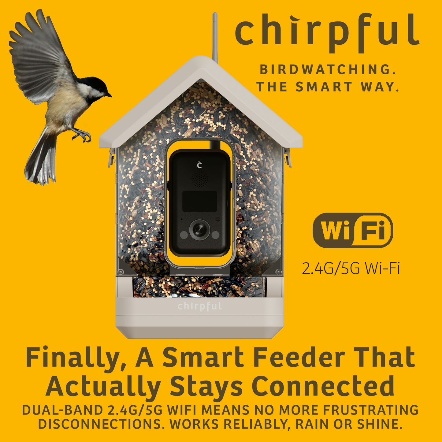 Chirpful Smart Feeder - 4k Camera | Solar-Powered | AI-Driven