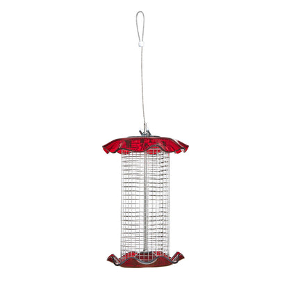 Small Sunflower Seed Forever Feeder with Stainless Steel Screen in Red - Birds Choice