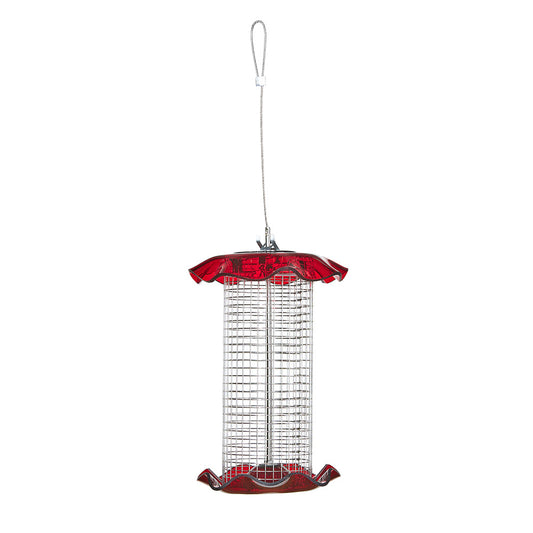 Small Sunflower Seed Forever Feeder with Stainless Steel Screen in Red - Birds Choice