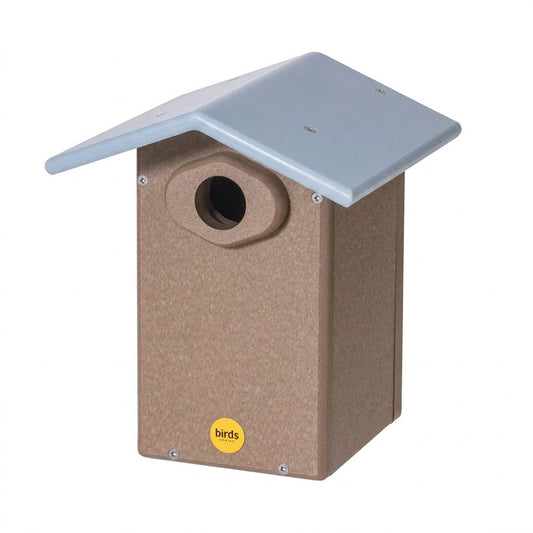 Ultimate Bluebird House in Taupe and Blue Recycled Plastic