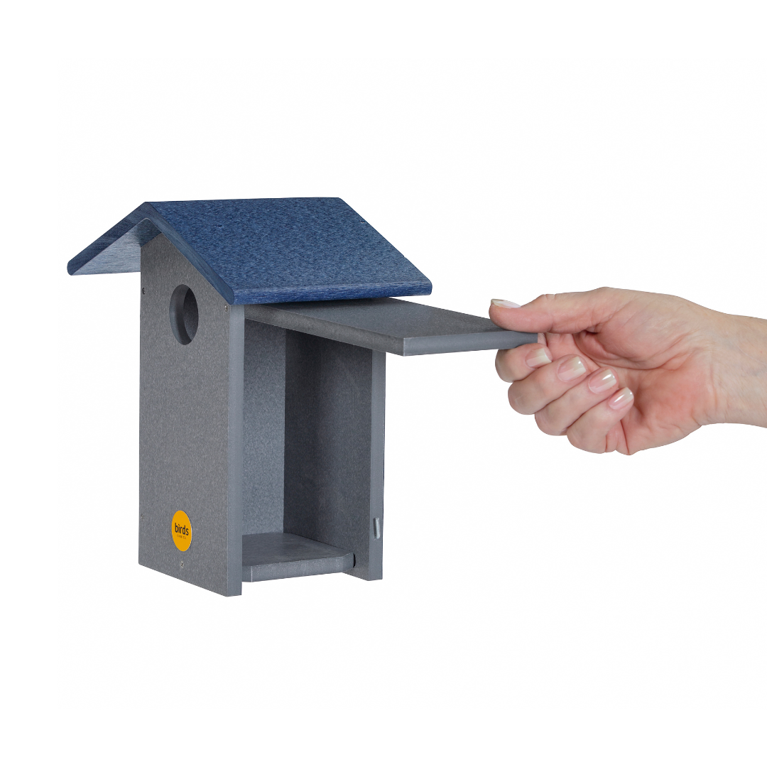Bluebird House in Gray and Blue Recycled Plastic