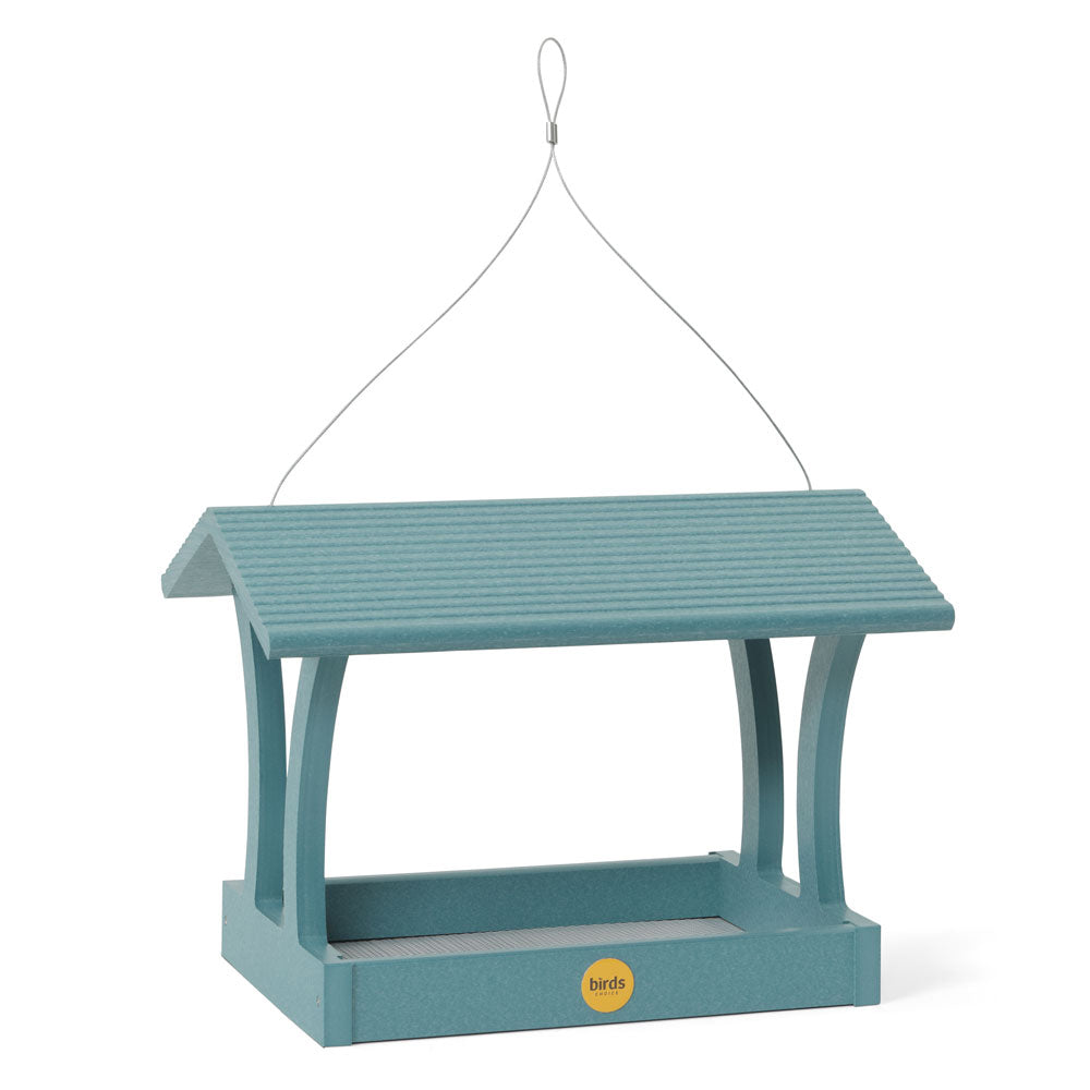 Fly-Thru Bird Feeder in Blue Recycled Plastic - Birds Choice