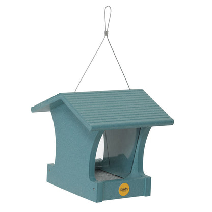 Small Hopper Bird Feeder in Blue Recycled Plastic - Birds Choice