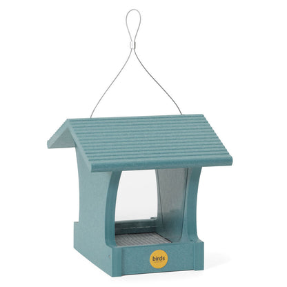 Small Hopper Bird Feeder in Blue Recycled Plastic - Birds Choice