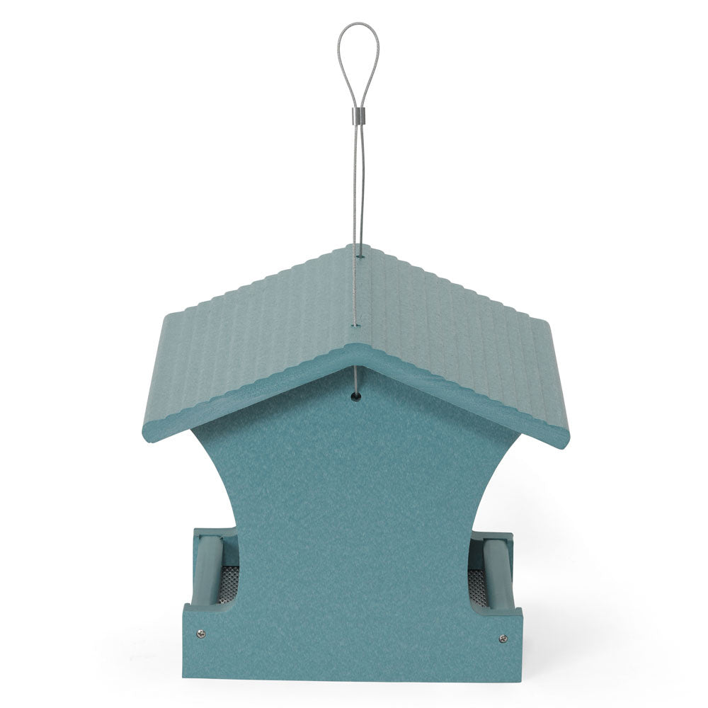 Small Hopper Bird Feeder in Blue Recycled Plastic - Birds Choice