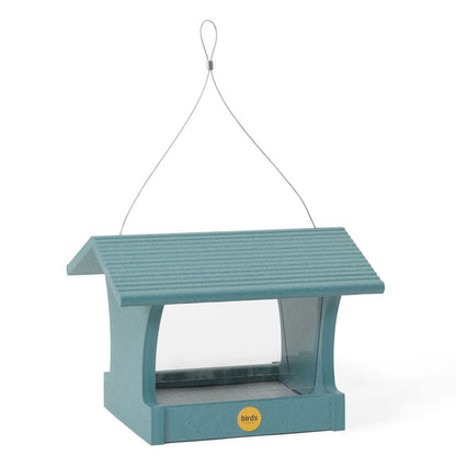 Medium Hopper Bird Feeder in Blue Recycled Plastic - Birds Choice