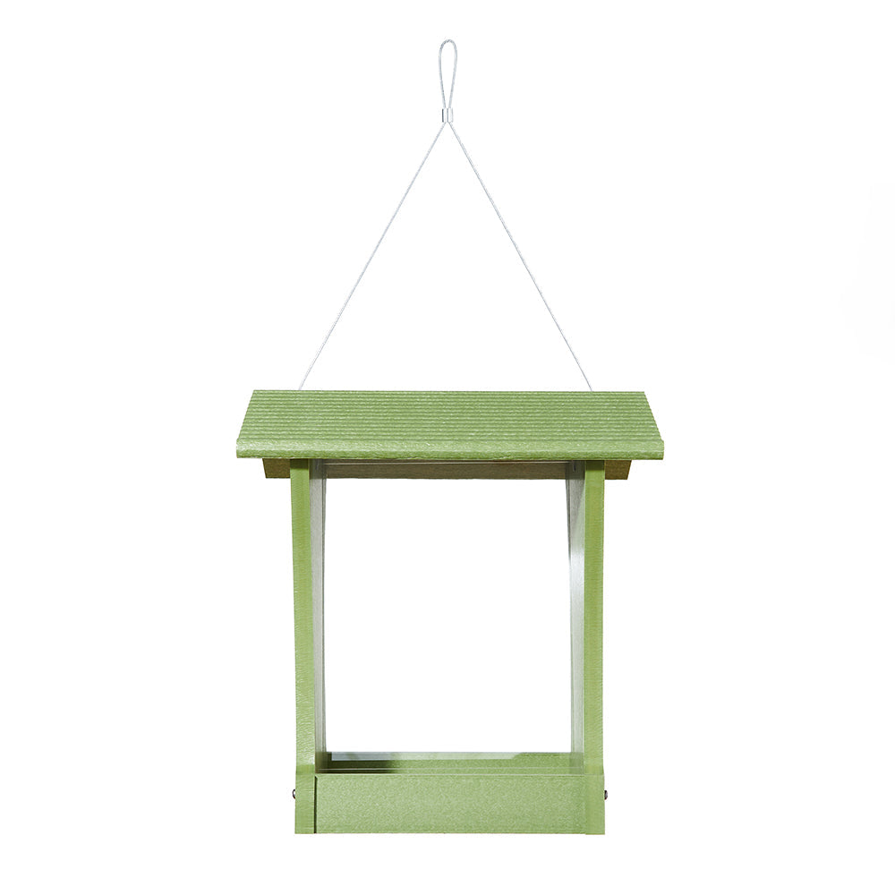 Tall Hopper Bird Feeder in Green Recycled Plastic - Birds Choice