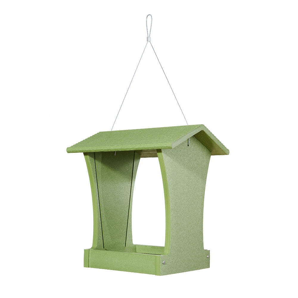 Tall Hopper Bird Feeder in Green Recycled Plastic - Birds Choice