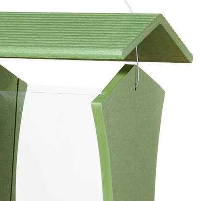 Tall Hopper Bird Feeder in Green Recycled Plastic - Birds Choice