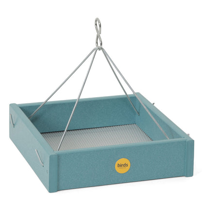 Small Hanging Platform Bird Feeder in Blue Recycled Plastic - Birds Choice