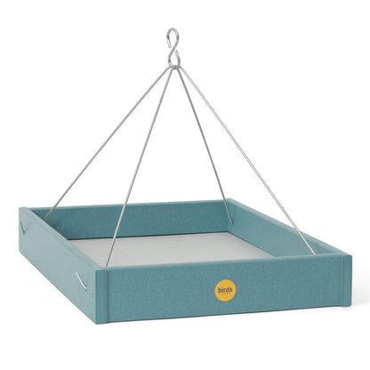 Large Hanging Platform Bird Feeder in Blue Recycled Plastic - Birds Choice