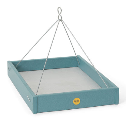 Large Hanging Platform Bird Feeder in Blue Recycled Plastic - Birds Choice