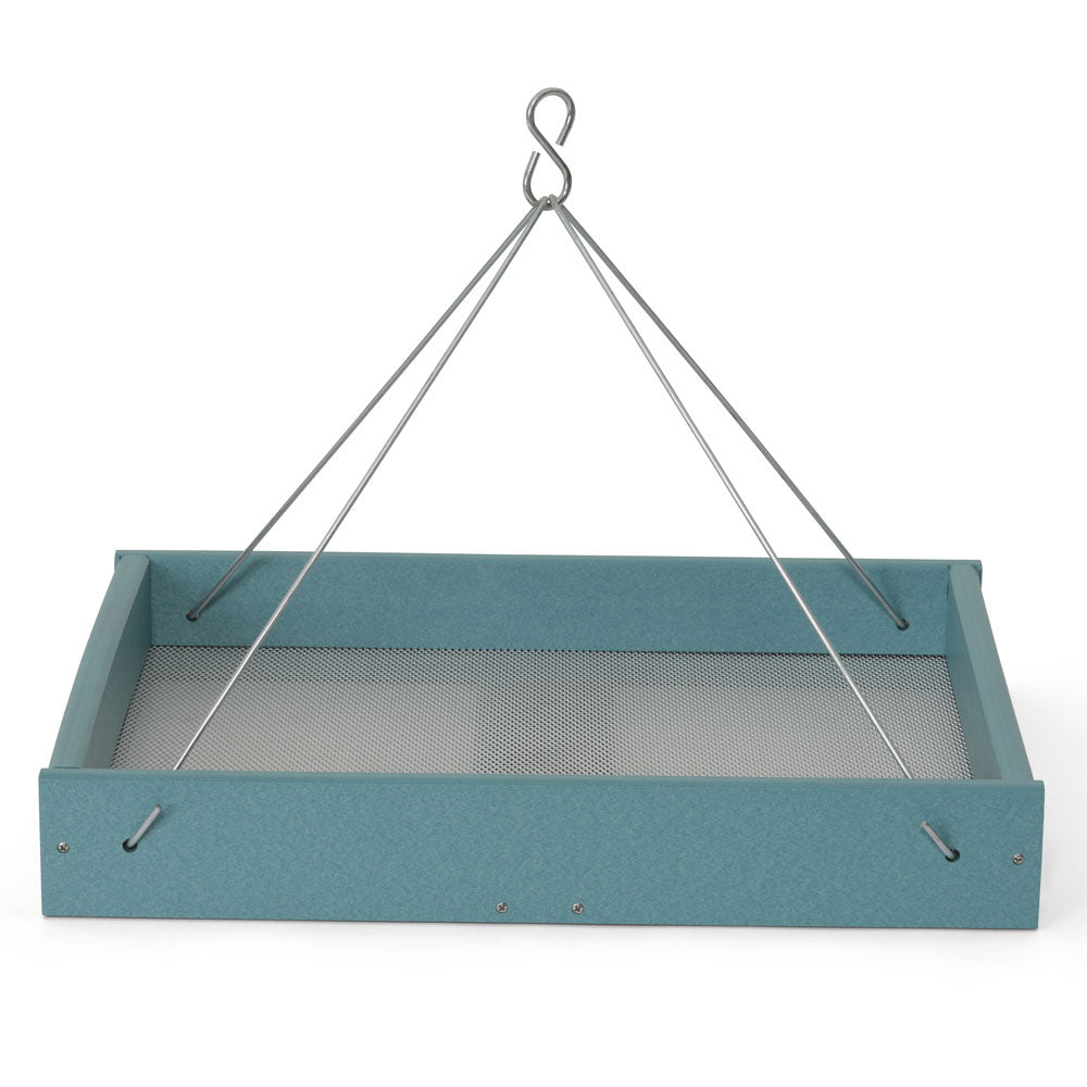 Large Hanging Platform Bird Feeder in Blue Recycled Plastic - Birds Choice