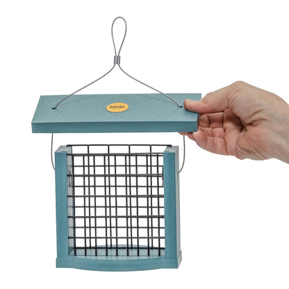 Suet Feeder for Single Cake in Blue Recycled Plastic - Birds Choice