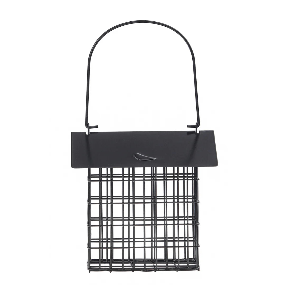 Modern Farmhouse Metal Double Suet Feeder – Black