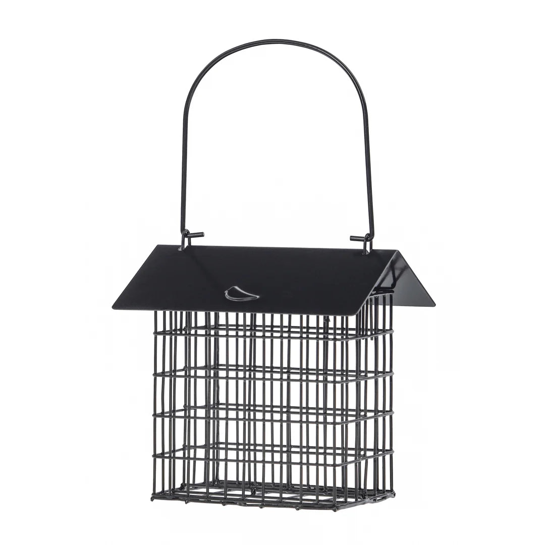 Modern Farmhouse Metal Double Suet Feeder – Black
