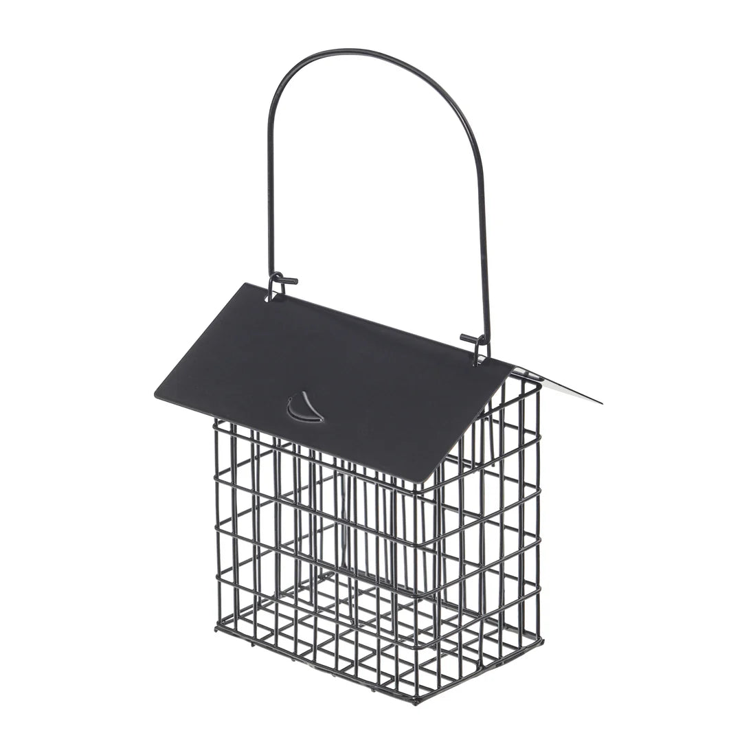 Modern Farmhouse Metal Double Suet Feeder – Black