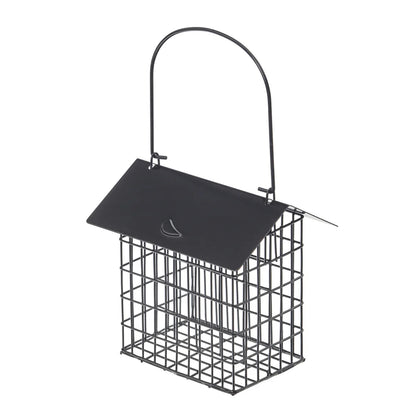 Modern Farmhouse Metal Double Suet Feeder – Black