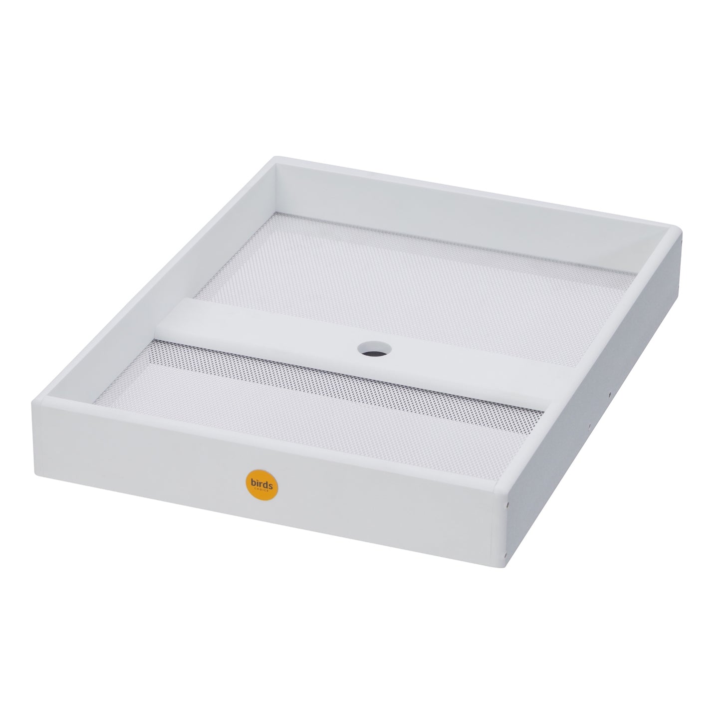 Modern Farmhouse Seed Catcher Platform Bird Feeder Pole Mount in White