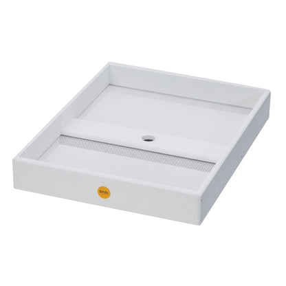 Modern Farmhouse Seed Catcher Platform Bird Feeder Pole Mount in White