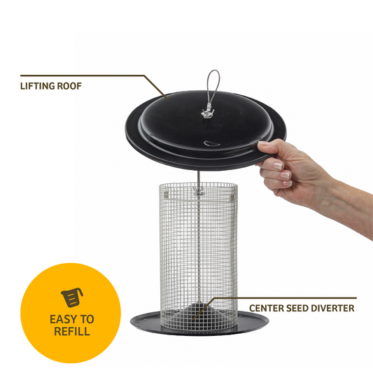 Modern Farmhouse Sunflower Seed Bird Feeder in Black and White