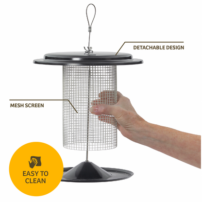 Modern Farmhouse Sunflower Seed Bird Feeder in Black and White