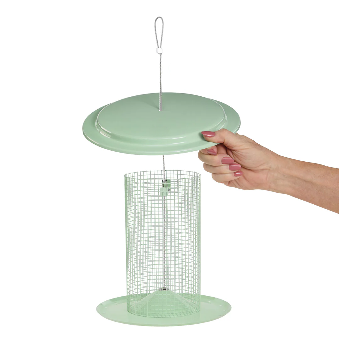 Modern Farmhouse Sunflower Seed Bird Feeder in Sage Green