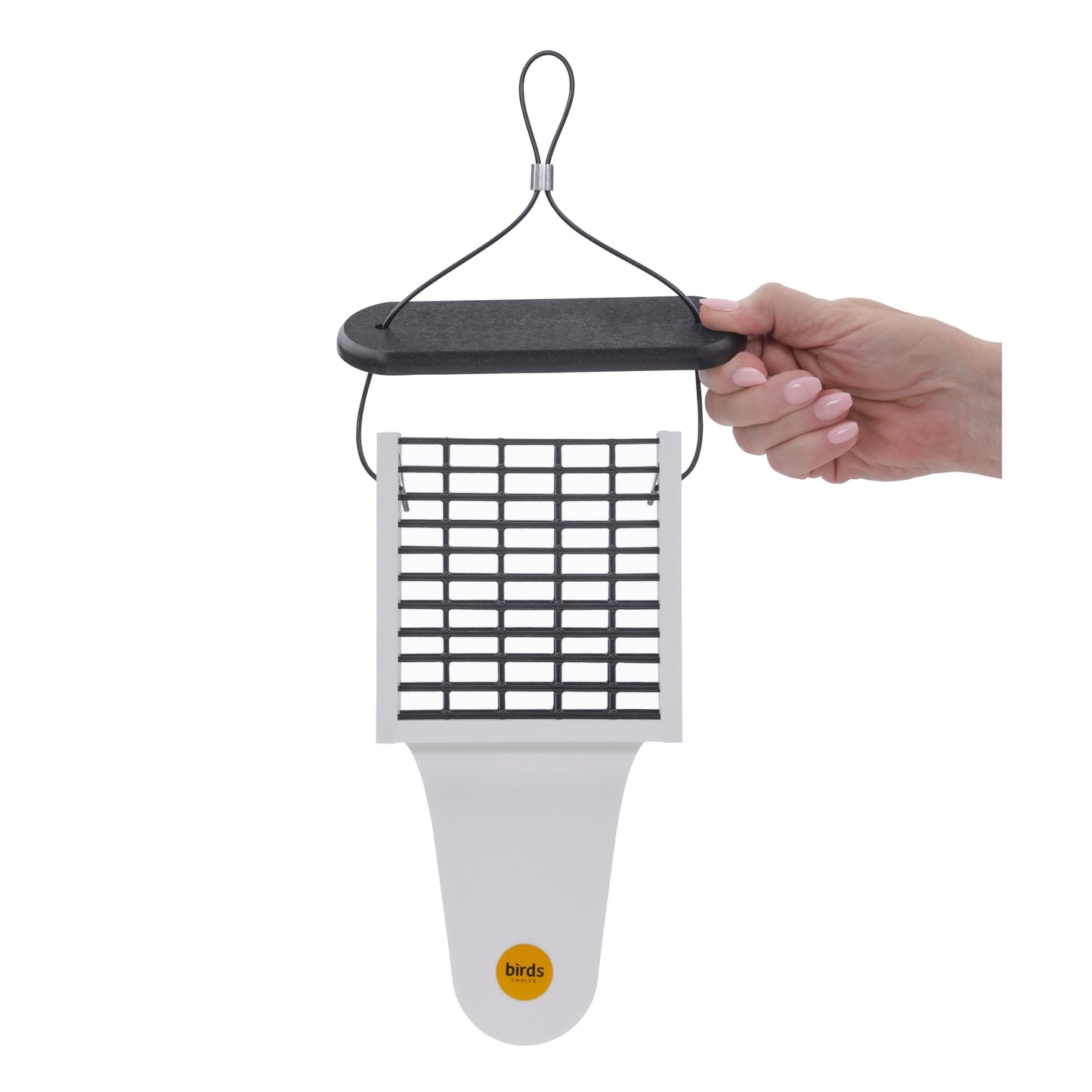 Modern Farmhouse Suet Feeder with Tail Prop in Black and White