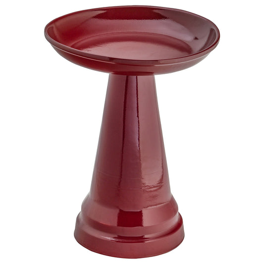 Ohio Stoneware Bird Bath in Burgundy Made in USA