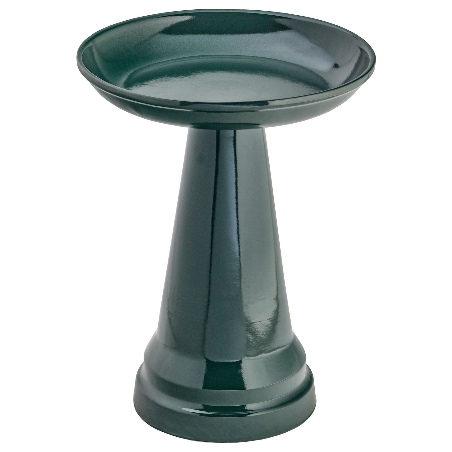 Ohio Stoneware Bird Bath in Hunter Green Made in USA - Birds Choice