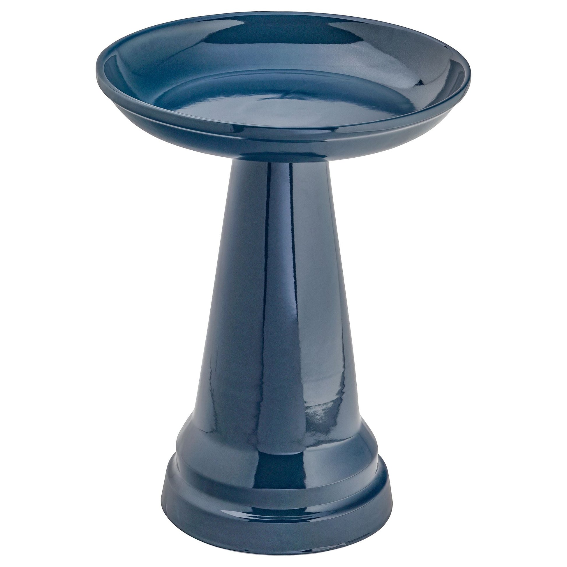 Ohio Stoneware Bird Bath in Midnight Blue Made in USA - Birds Choice