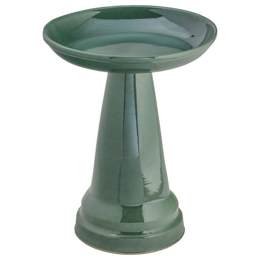 Ohio Stoneware Bird Bath in Summer Green Made in USA