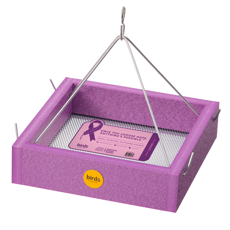 Small Hanging Tray Bird Feeder in Purple Recycled Plastic-Limited Edition