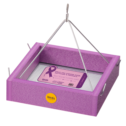 Small Hanging Tray Bird Feeder in Purple Recycled Plastic-Limited Edition