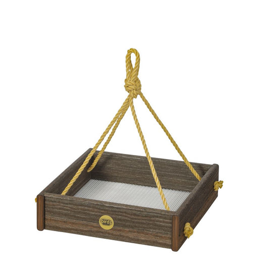 Hanging Tray Bird Feeder Spruce Creek Collection in Brazilian Walnut Recycled Plastic