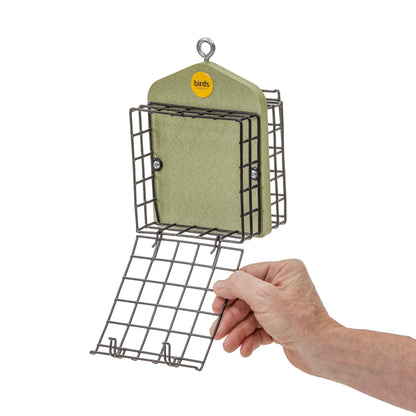 Suet Feeder for Two Cakes in Fern Green Recycled Plastic - Birds Choice